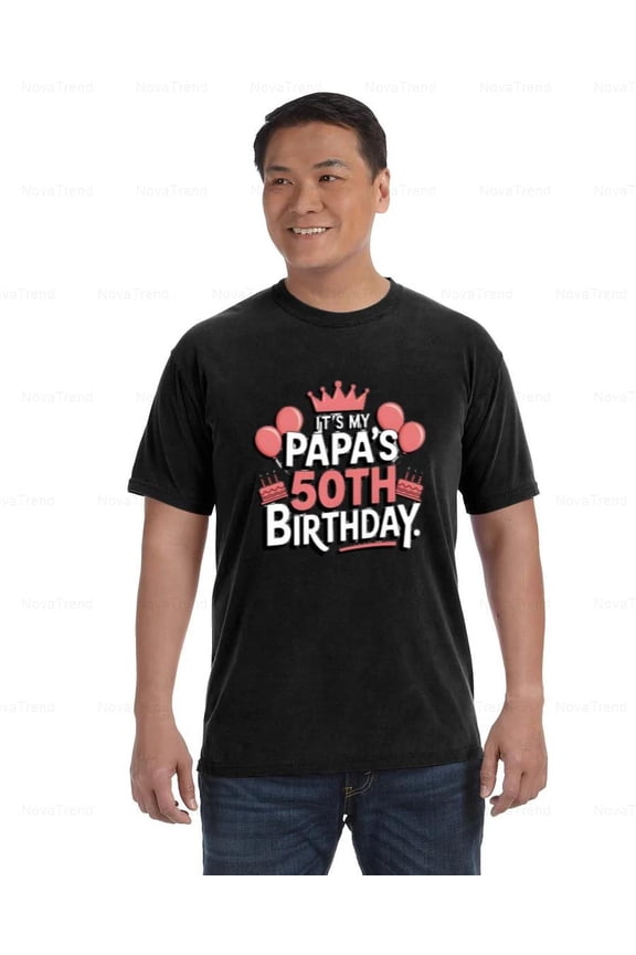 Papa's 50th Birthday Comfort Color T-Shirt 1975 Funny Gift for Grandfather, Unisex, up to size 4XL