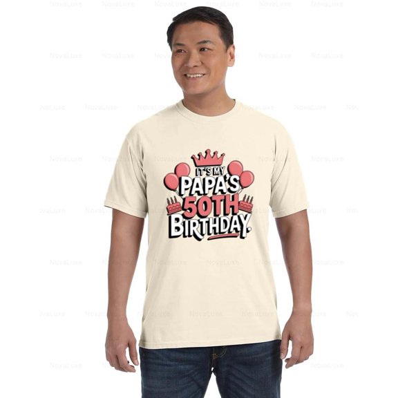Papa's 50th Birthday Comfort Color T-Shirt 1975 Funny Gift for Grandfather, Unisex, up to size 4XL