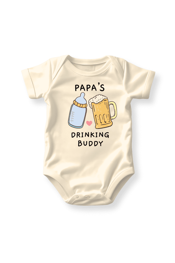 Papa's Drinking Buddy Baby Bodysuit, Newborn Outfit, Baby Clothes, Gift for Children 3-6m Natural