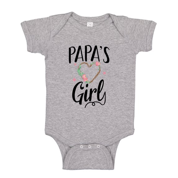 Papa's Girl Baby Bodysuit One Piece NB Athletic Heather