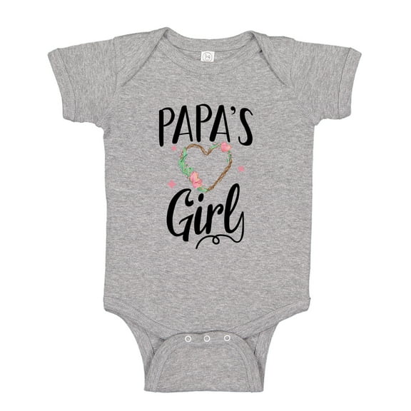 Papa's Girl Baby Bodysuit One Piece NB Athletic Heather