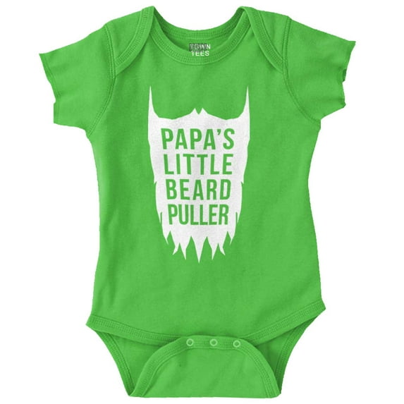 Papa's Little Beard Puller Humor Romper Boys or Girls Infant Baby Brisco Brands 18M