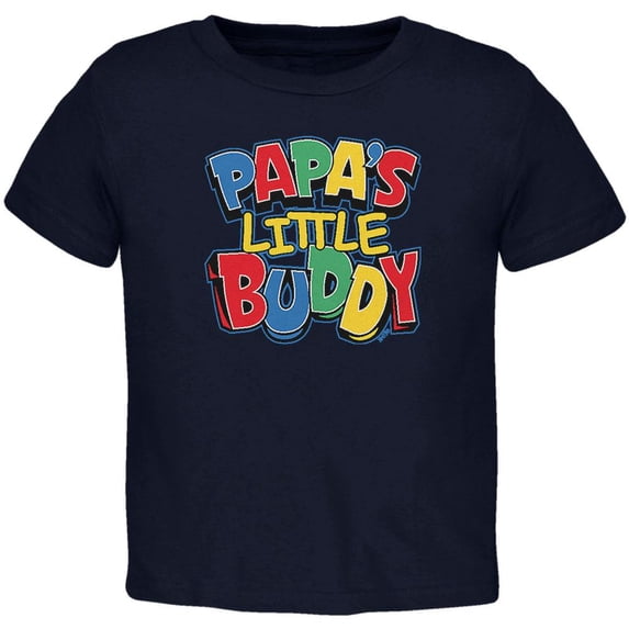 Papa's Little Buddy Toddler T Shirt Navy 3T