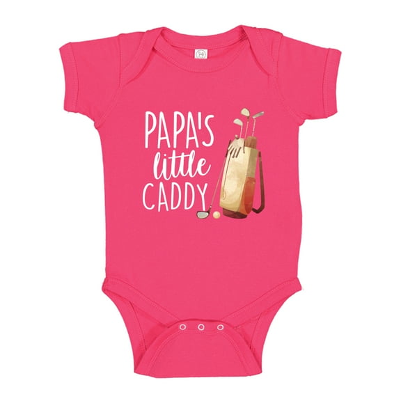 Papa's Little Caddy Baby Bodysuit One Piece 6 mo Cyber Pink