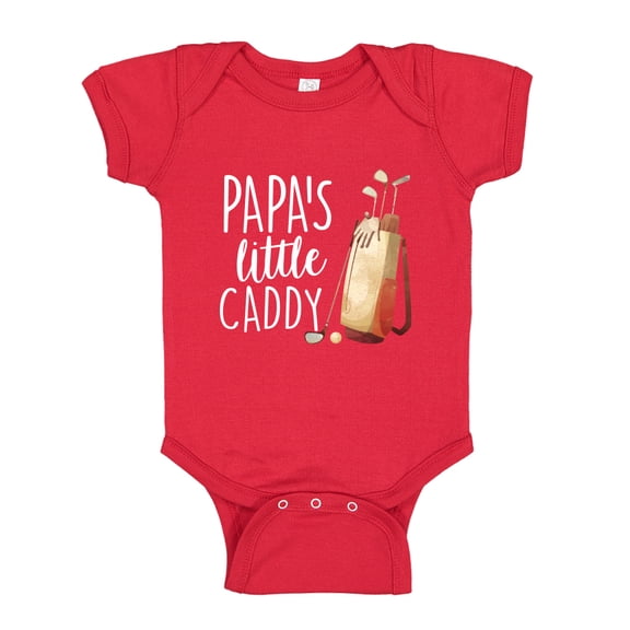 Papa's Little Caddy Baby Bodysuit One Piece NB Red