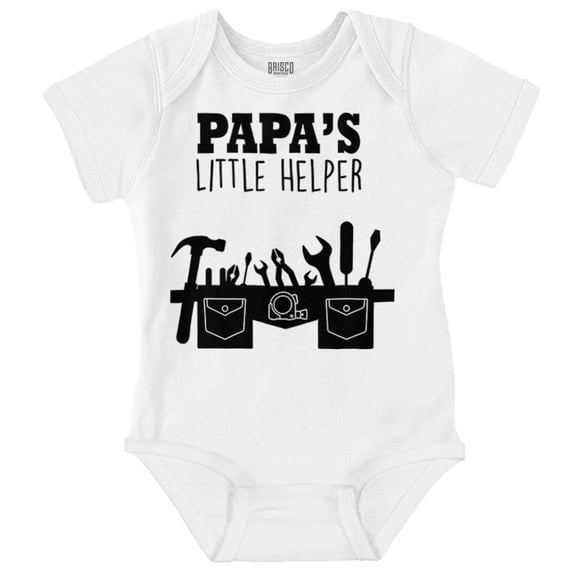 Papa's Little Helper Handyman Dad Romper Boys or Girls Infant Baby Brisco Brands 12M