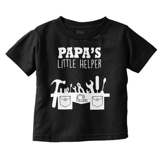Papa's Little Helper Handyman Dad Toddler Boy Girl T Shirt Infant Toddler Brisco Brands 12M