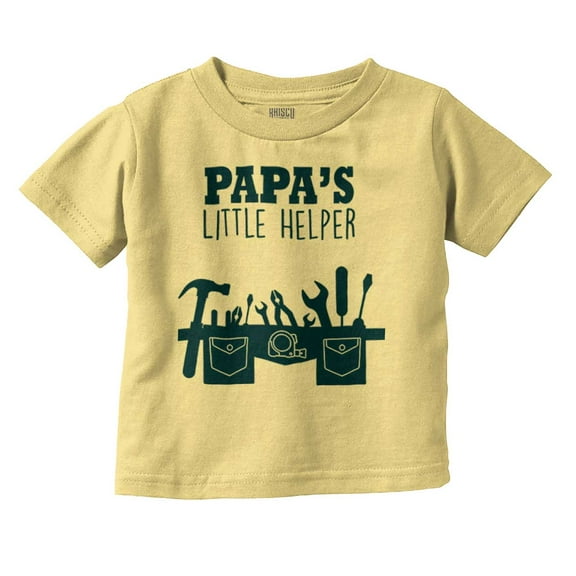 Papa's Little Helper Handyman Dad Toddler Boy Girl T Shirt Infant Toddler Brisco Brands 18M