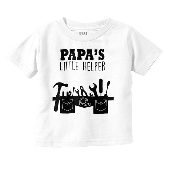 Papa's Little Helper Handyman Dad Toddler Boy Girl T Shirt Infant Toddler Brisco Brands 5T