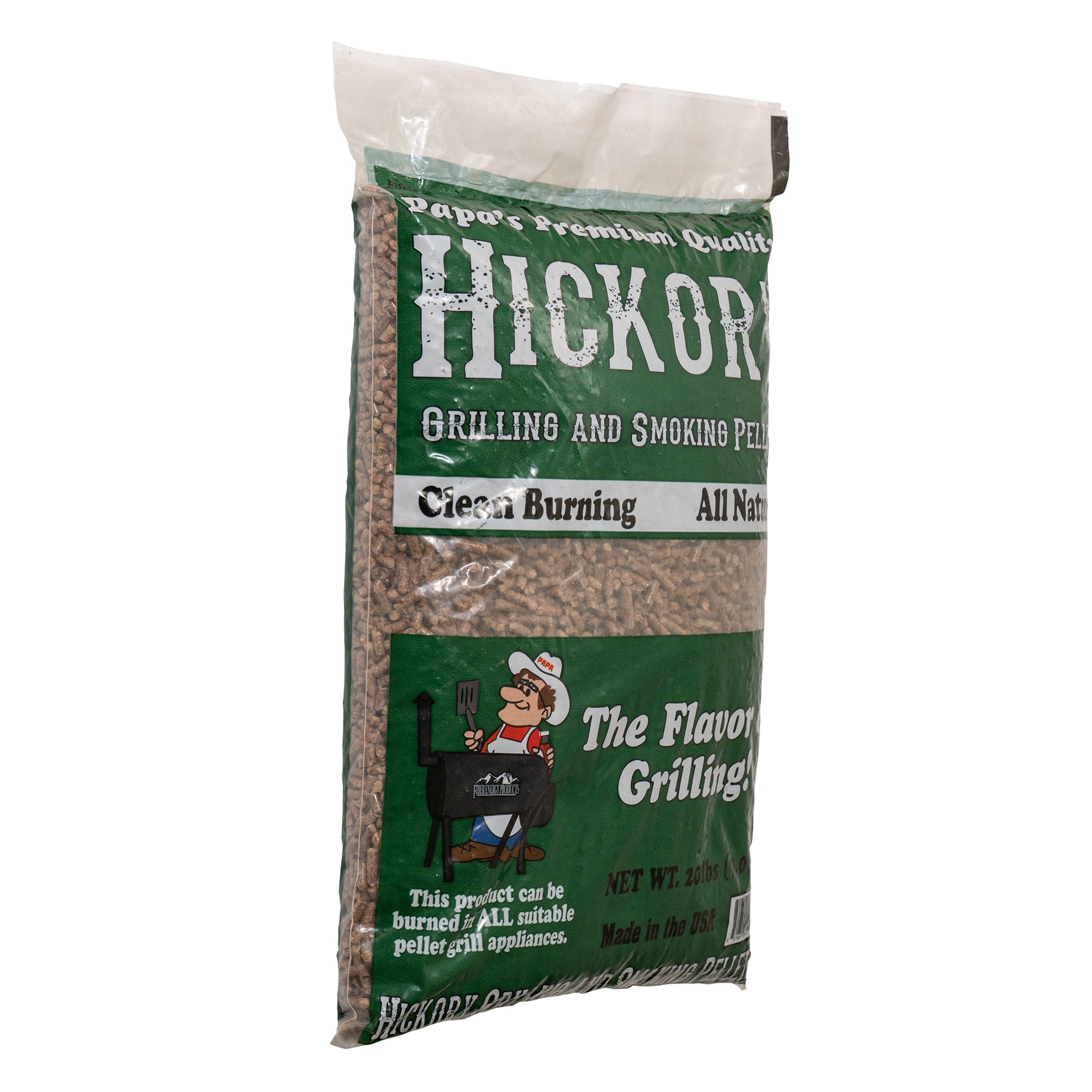 Papa's Premium Hardwood Blend Grill and Smoker Wood Pellets, Hickory