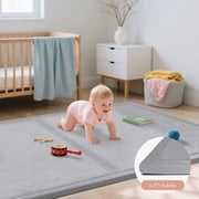 ACOMOPACK Baby Play Mat, 1.3"Thick Memory Foam Area Rug, Soft Coral Velvet Baby Crawling Pad With Non-Slip Backing, 59"X79" Tummy Time Mat, Tatami Padded Carpet