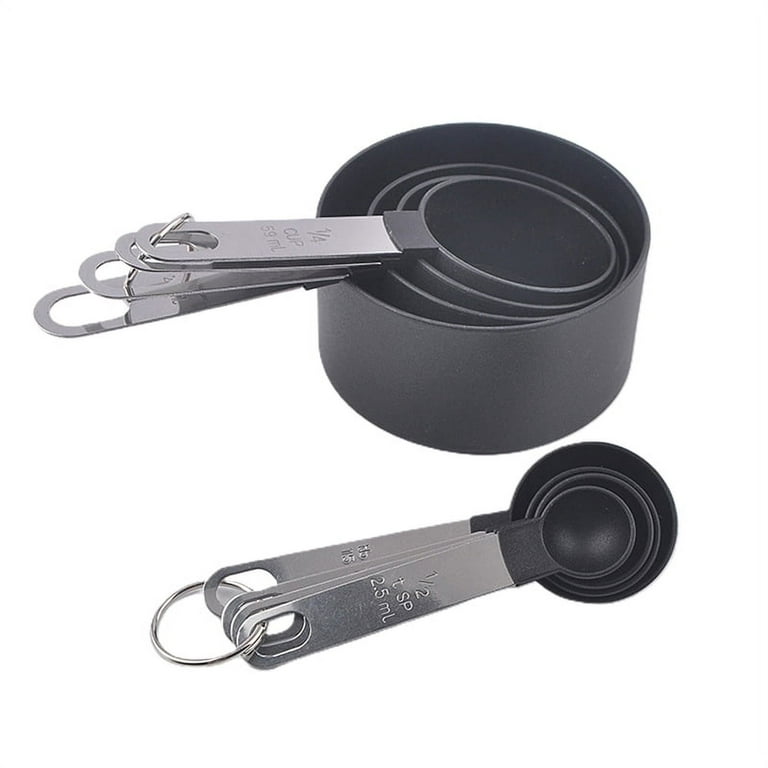 Plastic Black Measuring Cup And Spoon Set, For Home