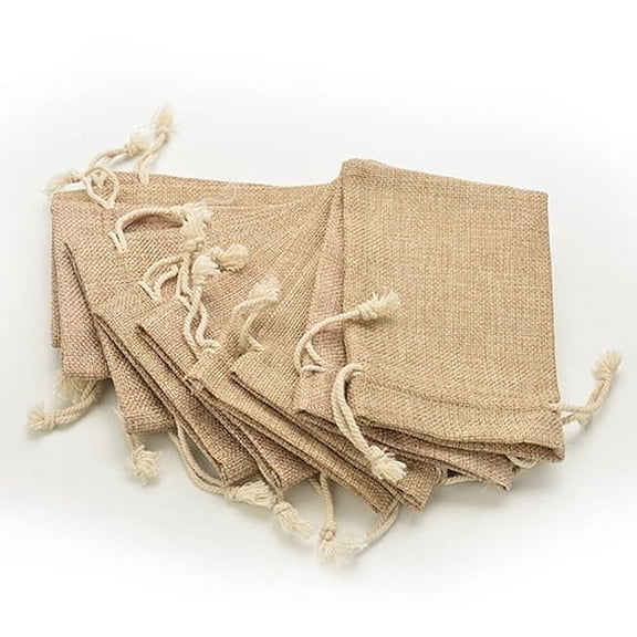 Papaba Burlap Bag,5Pcs Mini Rustic Burlap Bag Drawstring Wedding Party Favor Vintage Sack Pouch