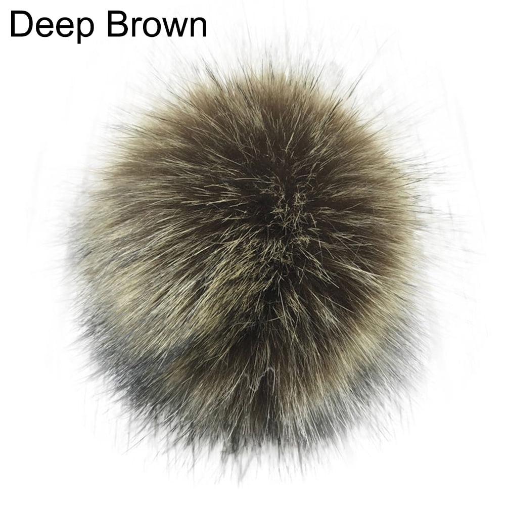 Coopay 16 Pieces Faux Fur Pom Pom Ball DIY Fur Pom Poms for Hats Shoes Scarves Bag Pompoms Keychain Charms Knitting Hat Acces