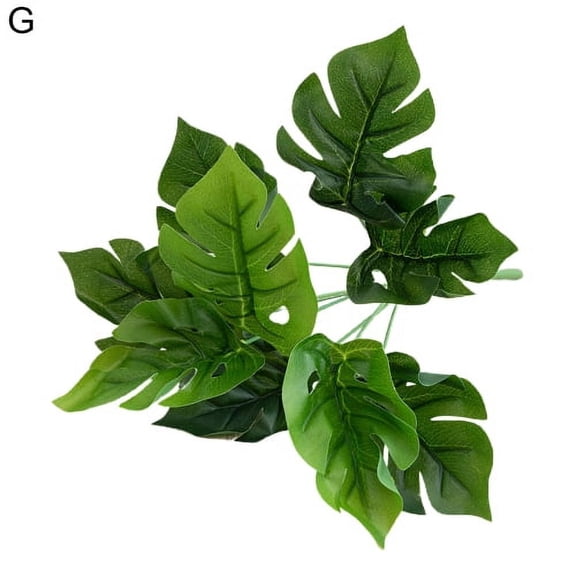 Papaba Faux Plant 1 Branch Eye-catching Colorfast Fancy Decorative DIY Fake Stem with Leaves