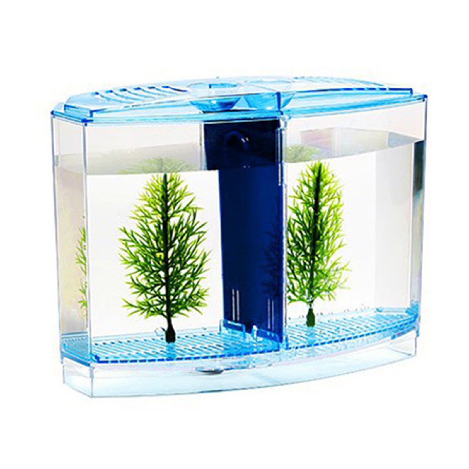 Papaba Fish Tank,Multifunctional Acrylic Split Fish Tank Breed Box with LED  Light Imitation Plant