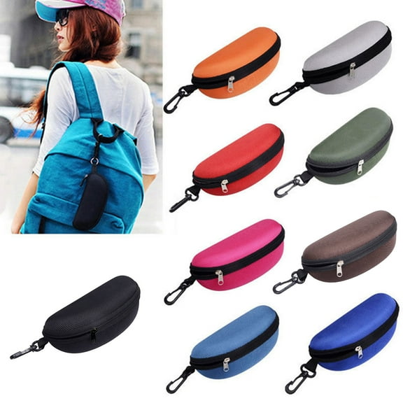 Papaba Glasses Case,Fashion Portable Zipper Eye Glasses Clam Shell Sunglasses Protect Hard Case Box