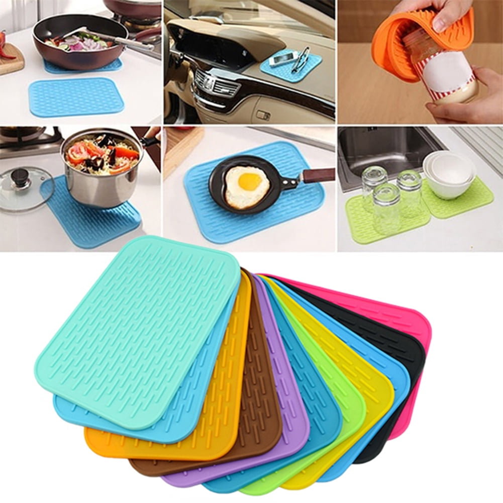 Austok Silicone Dish Drying Mats for Kitchen Counter, Heat Resistant  Washable Rubber Drying Rack Mat for Dishes