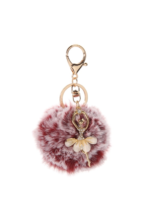 Keychain,Cute Dancing Angel Keychain Pendant Women Key Ring Holder Pompom Bag Ornament