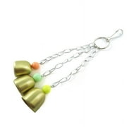 Papaba Parrot Hanging Toy,Parrot Metal Bells Sound Pigeon Parakeet Swing Cage Birds Chains Hanging Toys