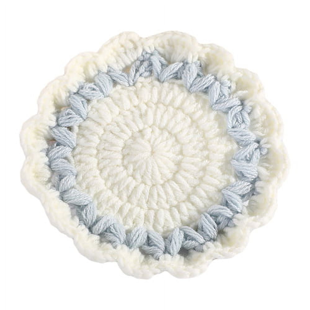 Phantomon 20 inch Lace Doilies Table Placemats Handmade Crochet Cloth Round Coasters Knitted Doilies for Tables Sofa Cover, 100% Cotton (White)