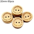 thumbnail image 1 of Papaba Wooden Buttons,50Pcs Handmade Love Letters Carved Buttons DIY Craft Clothes Sewing Accessory, 1 of 5