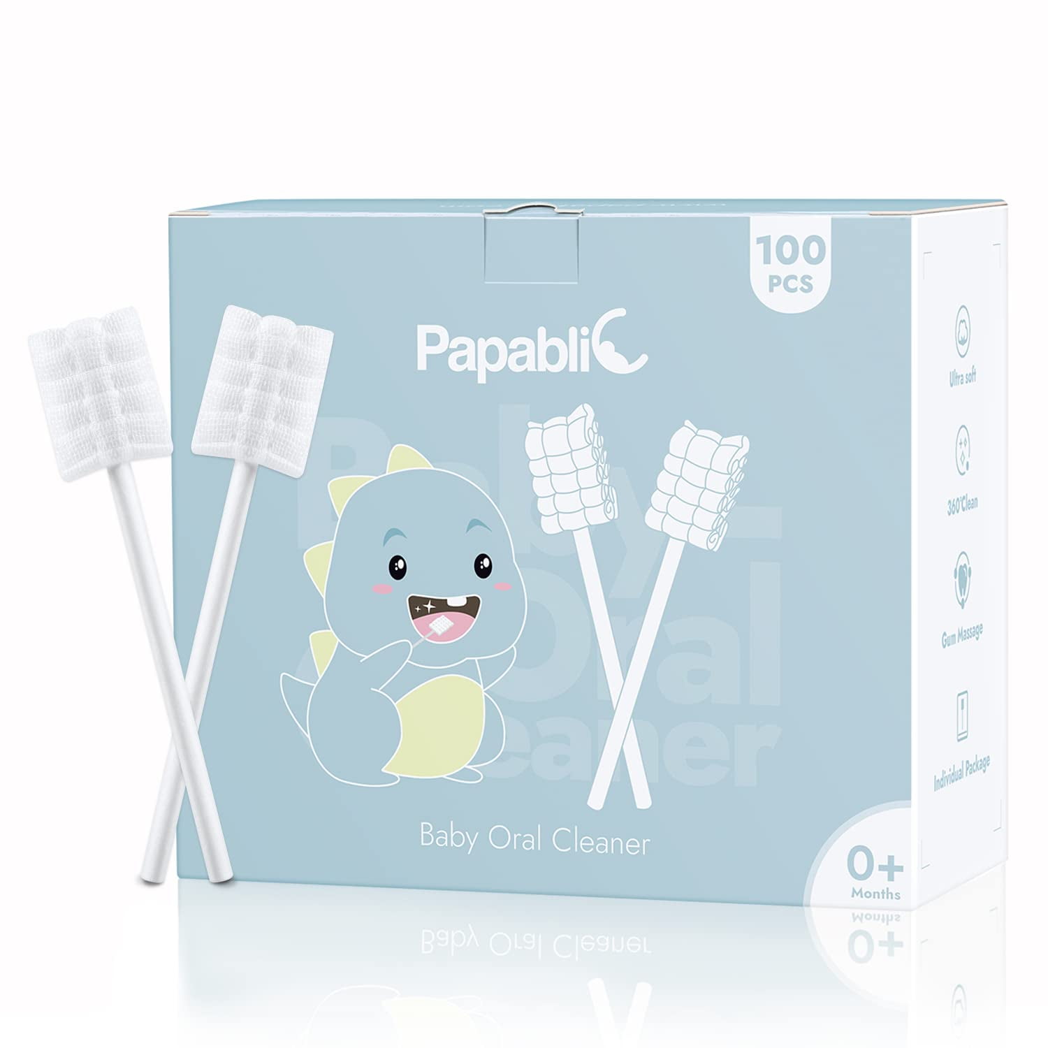 Papablic 100Pack Baby Tongue Cleaner, Baby Toothbrush, Upgrade Gum