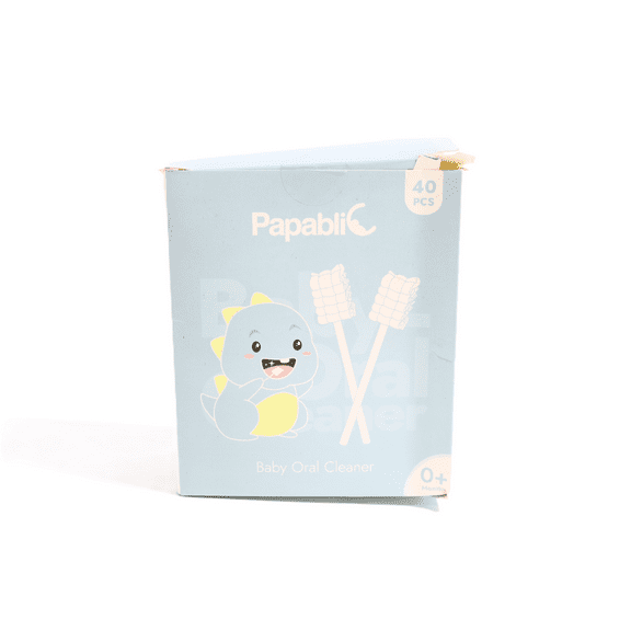 Papablic 40-Pack Baby Tongue Cleaner, Upgrade Gum Cleaner with Paper Handle for Babies and Infants Ages 0-2 Years 40 Count (Pack of 1)
