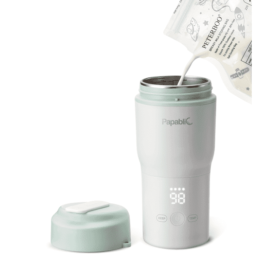 Papablic Portable Bottle Warmer, Breast Milk Warmer, Blue