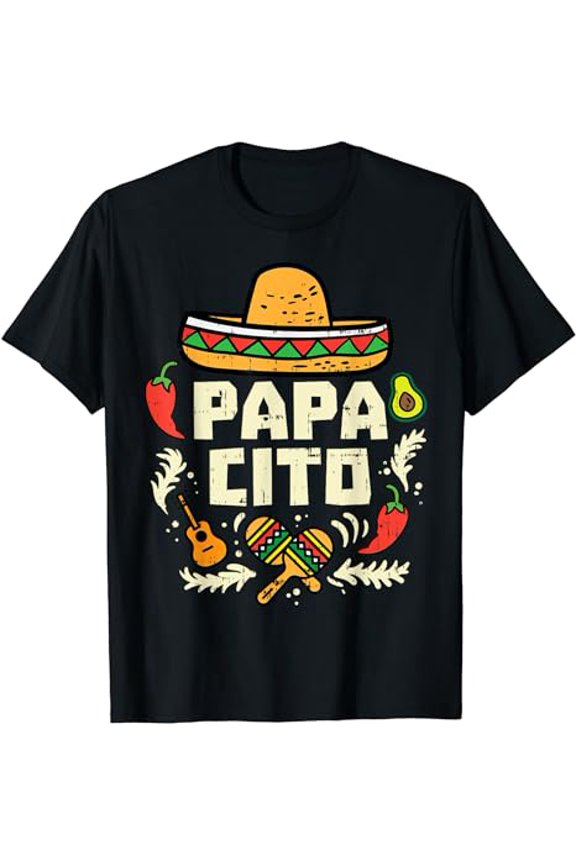 Papacito Family Cinco De Mayo Matchin Couple Mexican Dad Men T-Shirt