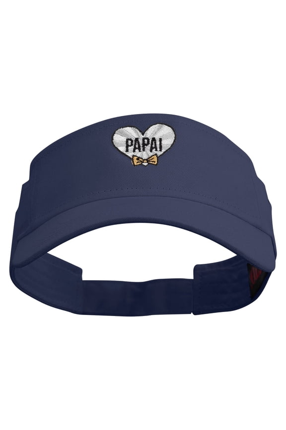 Papai Embroidered Cotton Twill Sun Visor - Navy OSFM