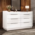 thumbnail image 1 of Papajet 47.2" W 8 Drawer Dresser with LED Light & Glass Top, Modern Storage Chest with 2 Jewelry Drawers, Storage Organizer for Bedroom, White, 1 of 10