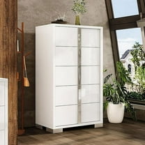 Papajet 50.2" Modern 5 Drawer Dresser, Large Storage Organizer for Bedroom, White