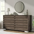 thumbnail image 1 of Papajet 6 Drawers Dresser for Bedroom, 54" Chest with Slat Handle, Rustic Grey, 1 of 6