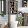 thumbnail image 1 of Papajet 68" Over Toilet Storage Cabinet, Farmhouse Design with Sliding Barn Door, Gray, 1 of 7