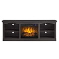 thumbnail image 1 of Papajet 70" Fireplace TV Stand for TVs up to 80", Farmhouse Entertainment Center with 23" Electric Fireplace, Black, 1 of 9