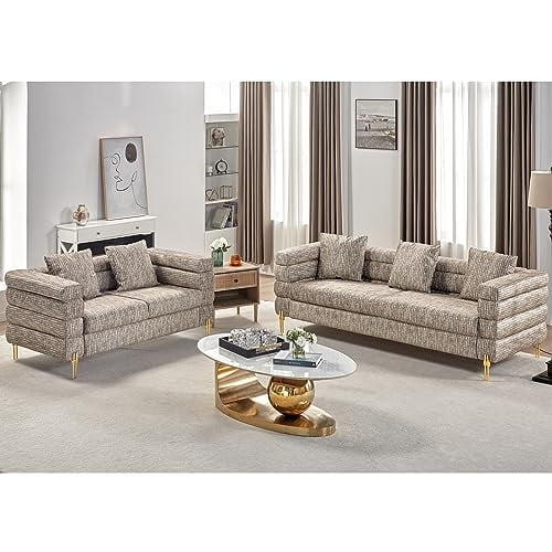 Papajet Modern Sofa Couch, 2 Piece Set 24''Extra Deep Seat Sofa for