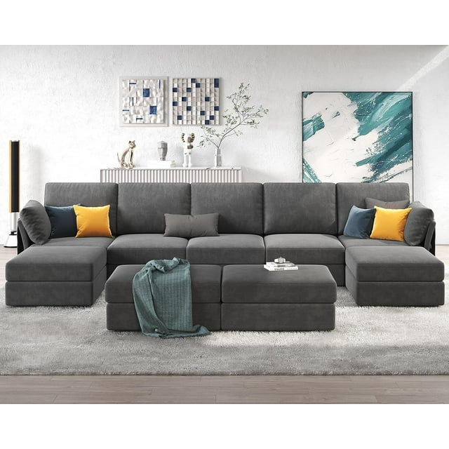 Papajet Modular Sectional Sofa, 9 Seats Oversized Couch with Storage ...