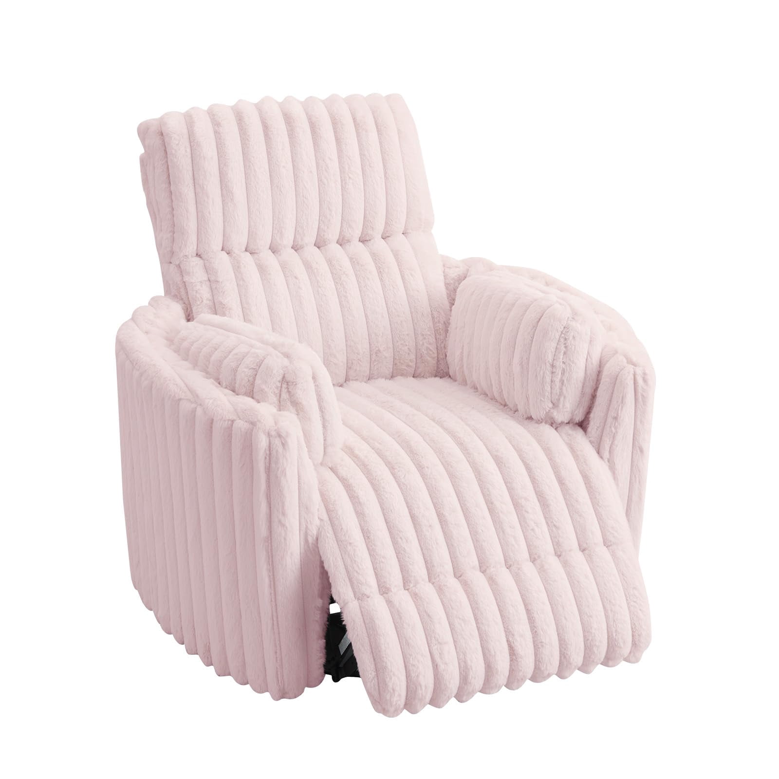 Papajet Power Recliner Nursery Chair for Adults, Electric Swivel Rocking Glider with USB & Type-C for Living Room, Bedroom, Light Pink