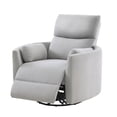 thumbnail image 1 of Papajet Power Swivel Recliner Chair with USB Charging & 2 Pillows, Glider Rocker for Nursery and Living Room, Grey Fabric, 1 of 9