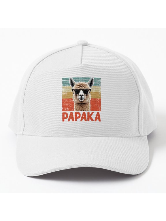 Papaka Alpaca Dad Baseball Hat, Father Animal Wordplay Design, Classic Family Gift Cap