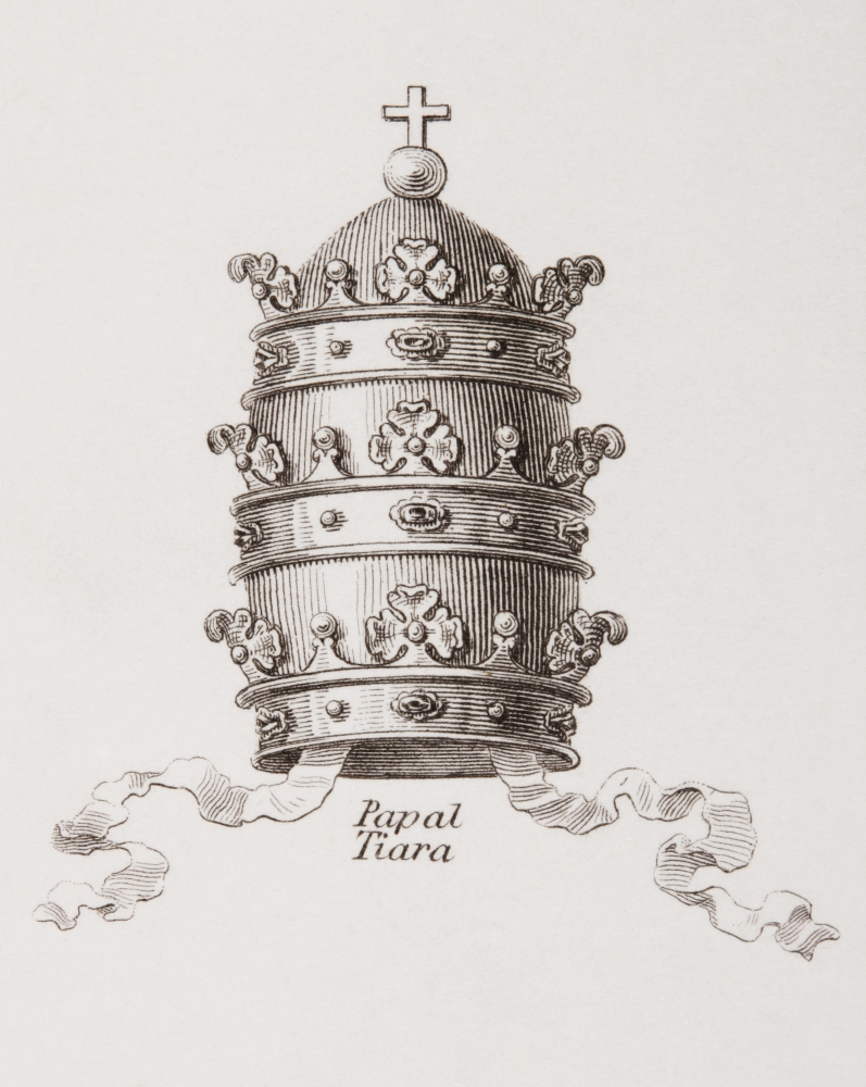 The Papal Crown Or Tiara From The Cyclopaedia Or Universal Dictionary Of Arts Sciences And Literature By Abraham Rees Published London 1820 Canvas Art - Ken Welsh Design Pics (13 x 17)