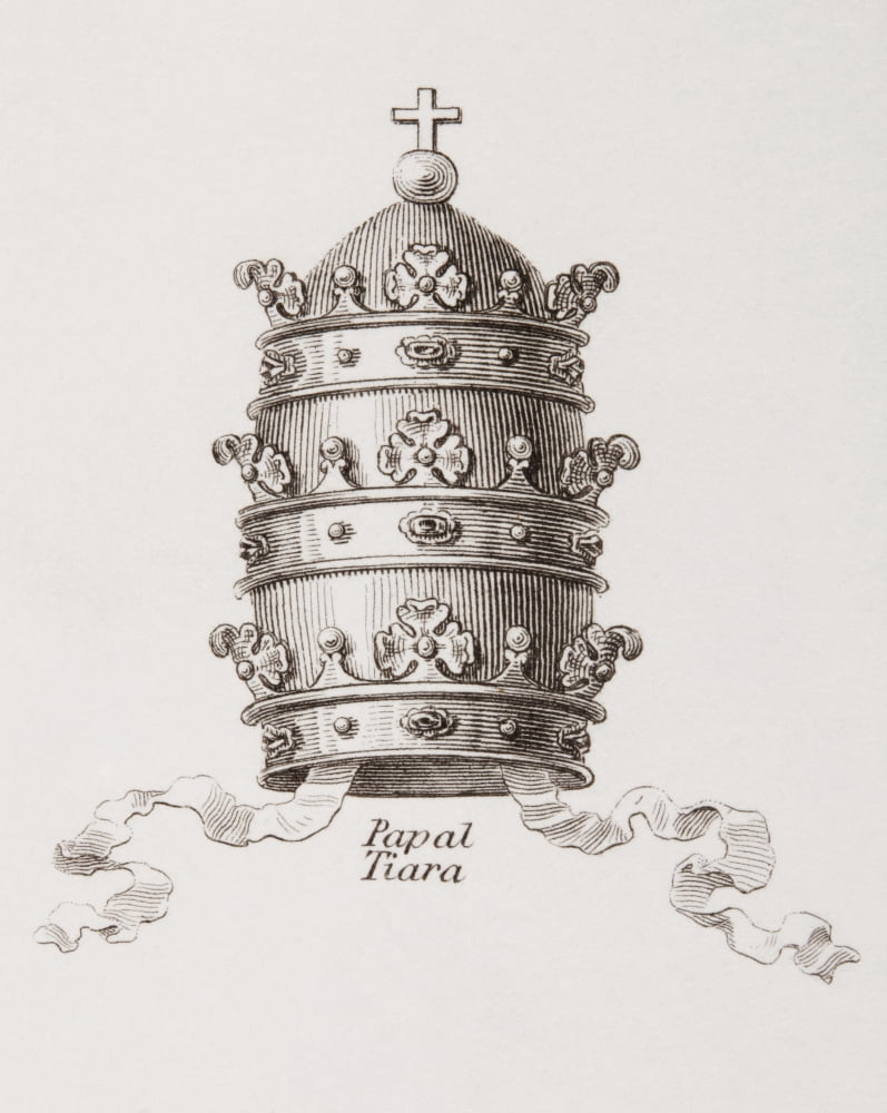 The Papal Crown Or Tiara From The Cyclopaedia Or Universal Dictionary Of Arts Sciences And Literature By Abraham Rees Published London 1820 Canvas Art - Ken Welsh Design Pics (26 x 34)
