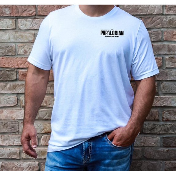 Papalorian Pocket Tee, Dad Birthday, New Grandfather Tee, This is The Way Tee, Minimalist Dad Tee, Baby Reveal T-Shirt, Papa Shirt, F4509 All Size S-5Xl