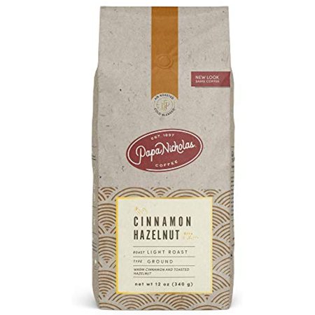 Papanicholas Coffee Whole Bean Coffee, Cinnamon Hazelnut, 10 Ounce