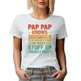 thumbnail image 1 of Papap Knows Everything, If He Doesn't Know, He Makes Stuff Really Fast, Funny Grandpa, White T-Shirt, Small, 1 of 5
