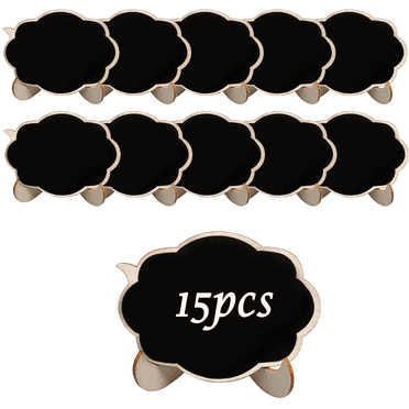 Papapt 15 Pcs Mini Chalkboard 2.9″ x 3.9″ Wooden Blackboard Reusable Small Chalkboards for Food, Buffet, Parties, Message Boards, Table Numbers