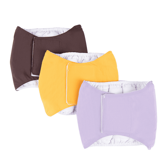 Papapt 3 Pack Reusable Dog Belly Bands Dog Diapers Washable Male Puppy Wraps, Absorbent Doggy Nappies Wraps Belly Band for Small Medium Large Male Dogs