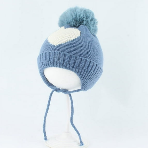 Papapt Baby Girls Beanie with Pom Earflap Fleece Lined Winter Hat Knit Toddler Infant Hats #J02