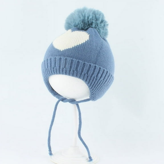 Papapt Baby Girls Beanie with Pom Earflap Fleece Lined Winter Hat Knit Toddler Infant Hats #J02